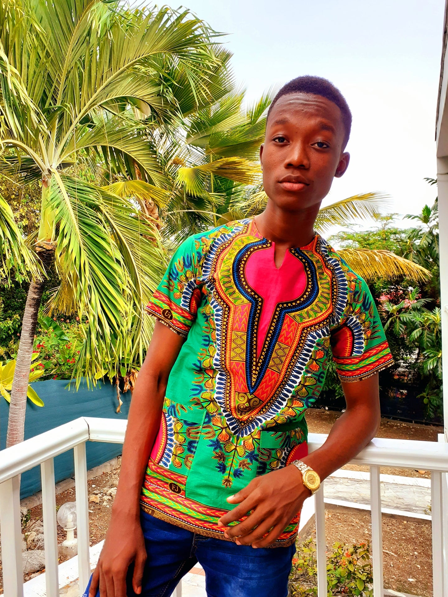 Tee-shirt dashiki à manche courte